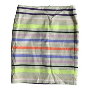 Lord & Taylor Striped Rainbow Colorblock Pencil skirt size 16